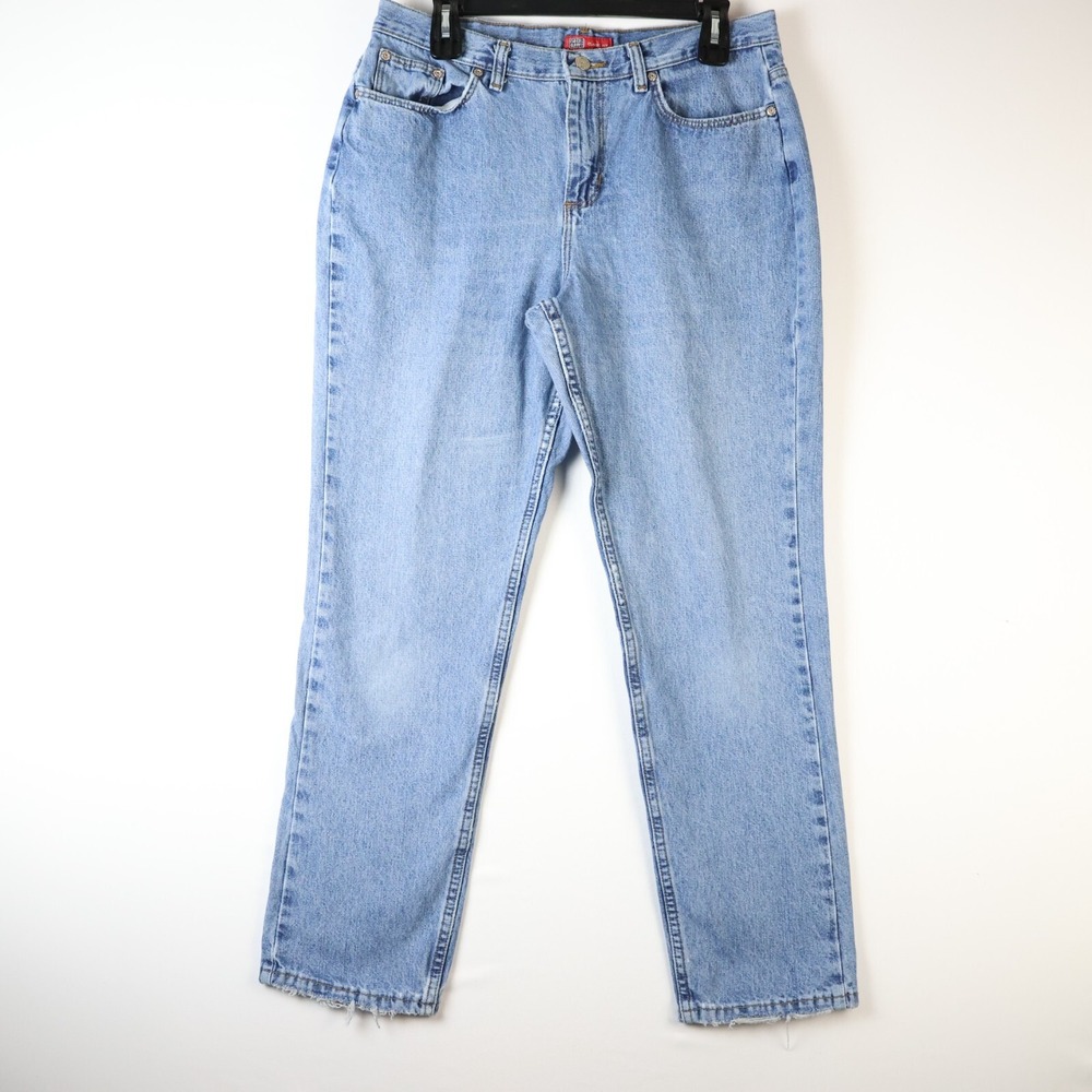 Faded Glory 12P Short Womens Straight Cut Denim Classic Fit Jeans Light Wash